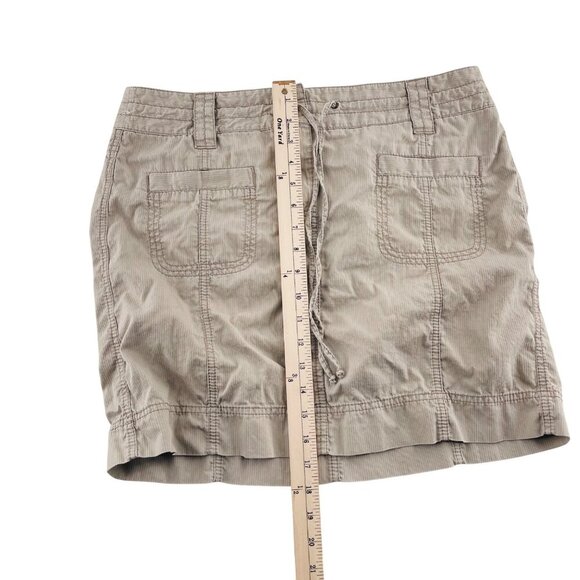 Ann Taylor Loft Womens Khaki Skirt Size 10 Cotton Casual Two Front Pockets - Picture 5 of 6